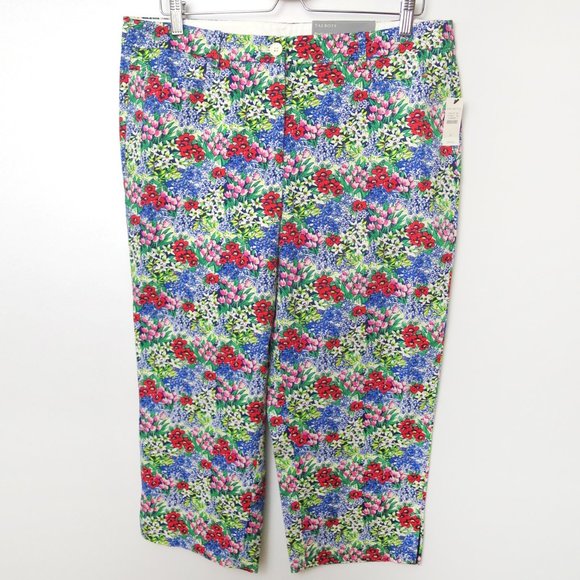 Talbots Perfect Skimmer Floral Capri Pant Size 12 - Picture 4 of 11